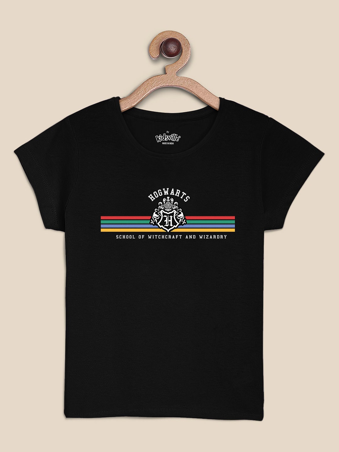 

Kids Ville Kids Girls Harry Potter Typography Printed T-shirt, Black