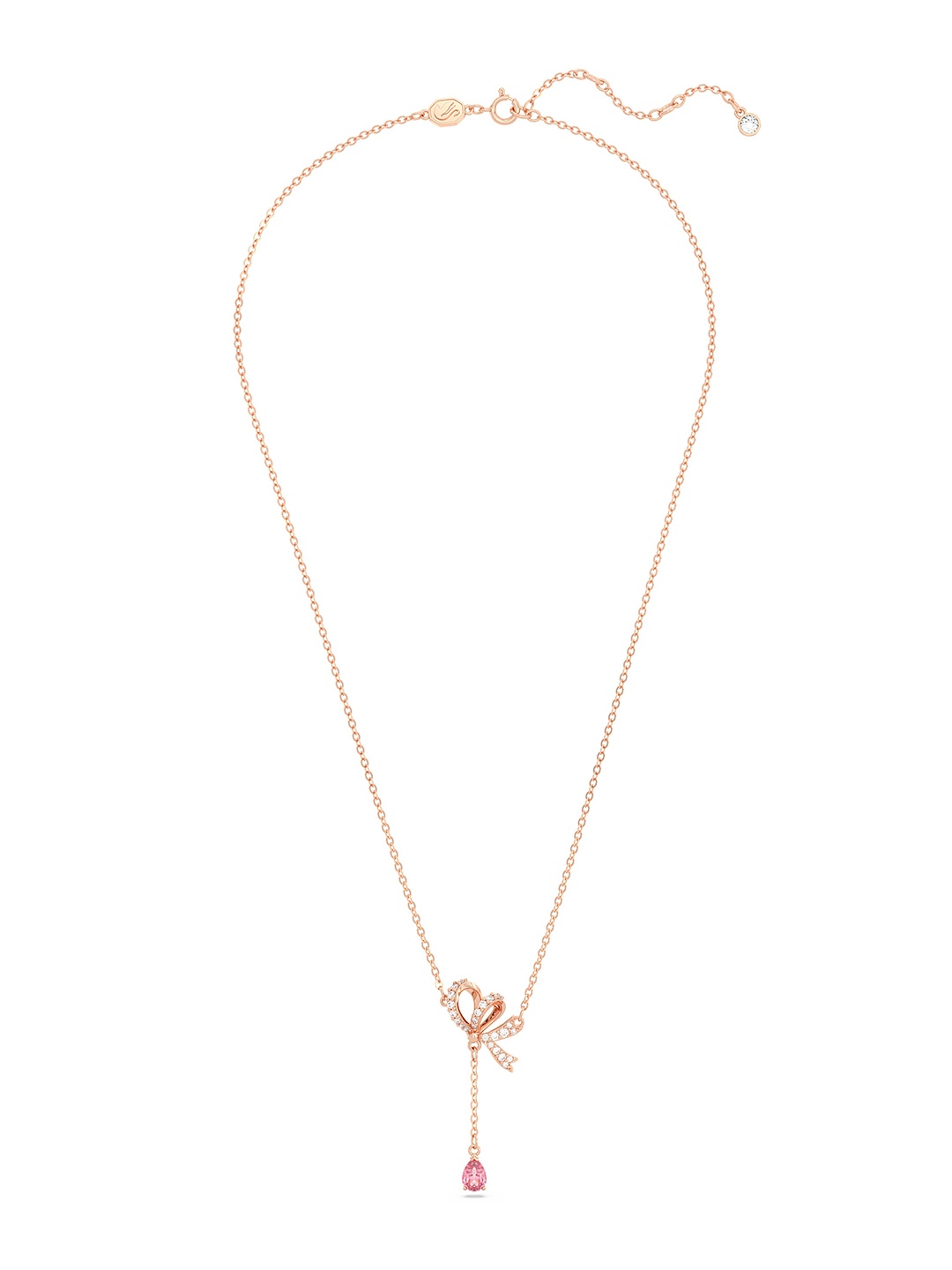 

SWAROVSKI Women Volta:Pend Y Bow Whi/Ros Necklace, Rose gold