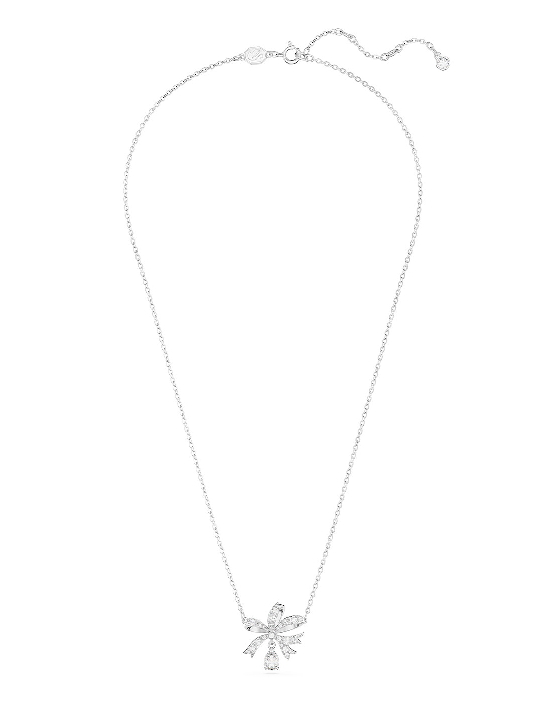 

SWAROVSKI Women Volta:Pend Bow Whi/Rhs Necklace, Silver