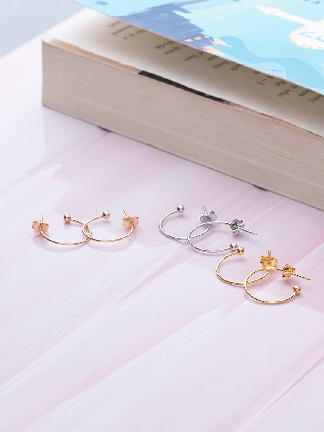 

Zavya Set Of 3 Sterling Silver Rhodium-Plated Circular Hoop Earrings