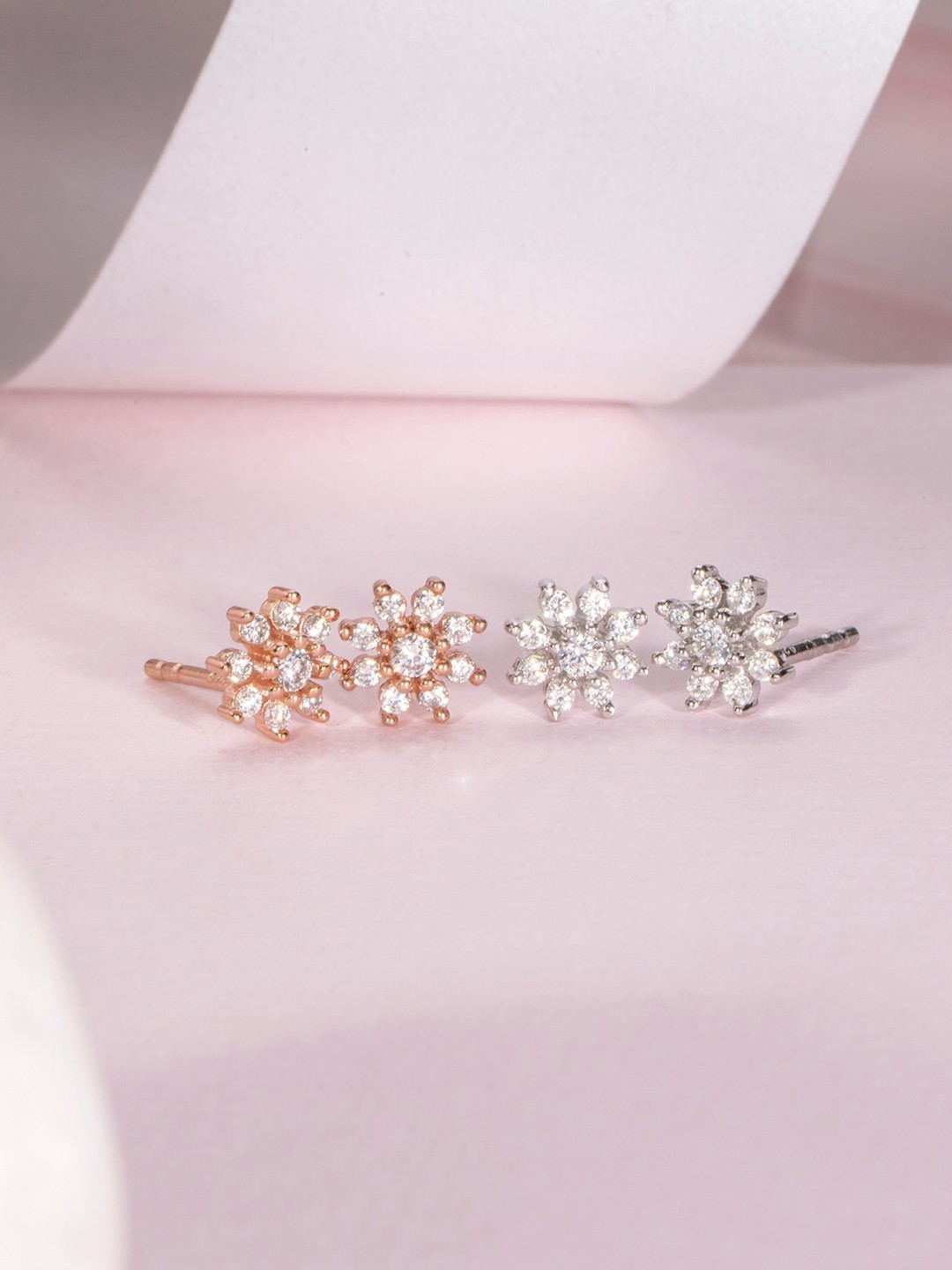 

Zavya Set Of 2 Sterling Silver Rhodium-Plated Floral Studs Earrings