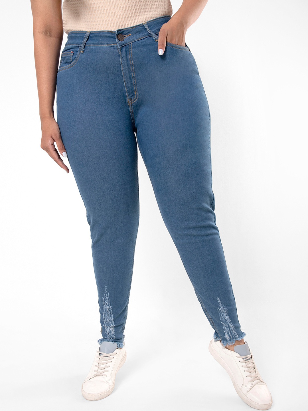 

Instafab Plus Women Plus Size Jean Skinny Fit Stretchable Cotton Jeans, Blue