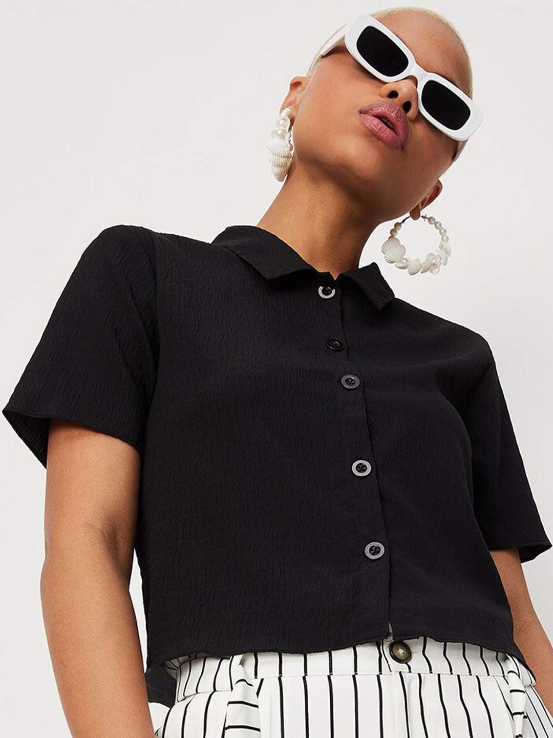 

max Women Casual Shirt, Black