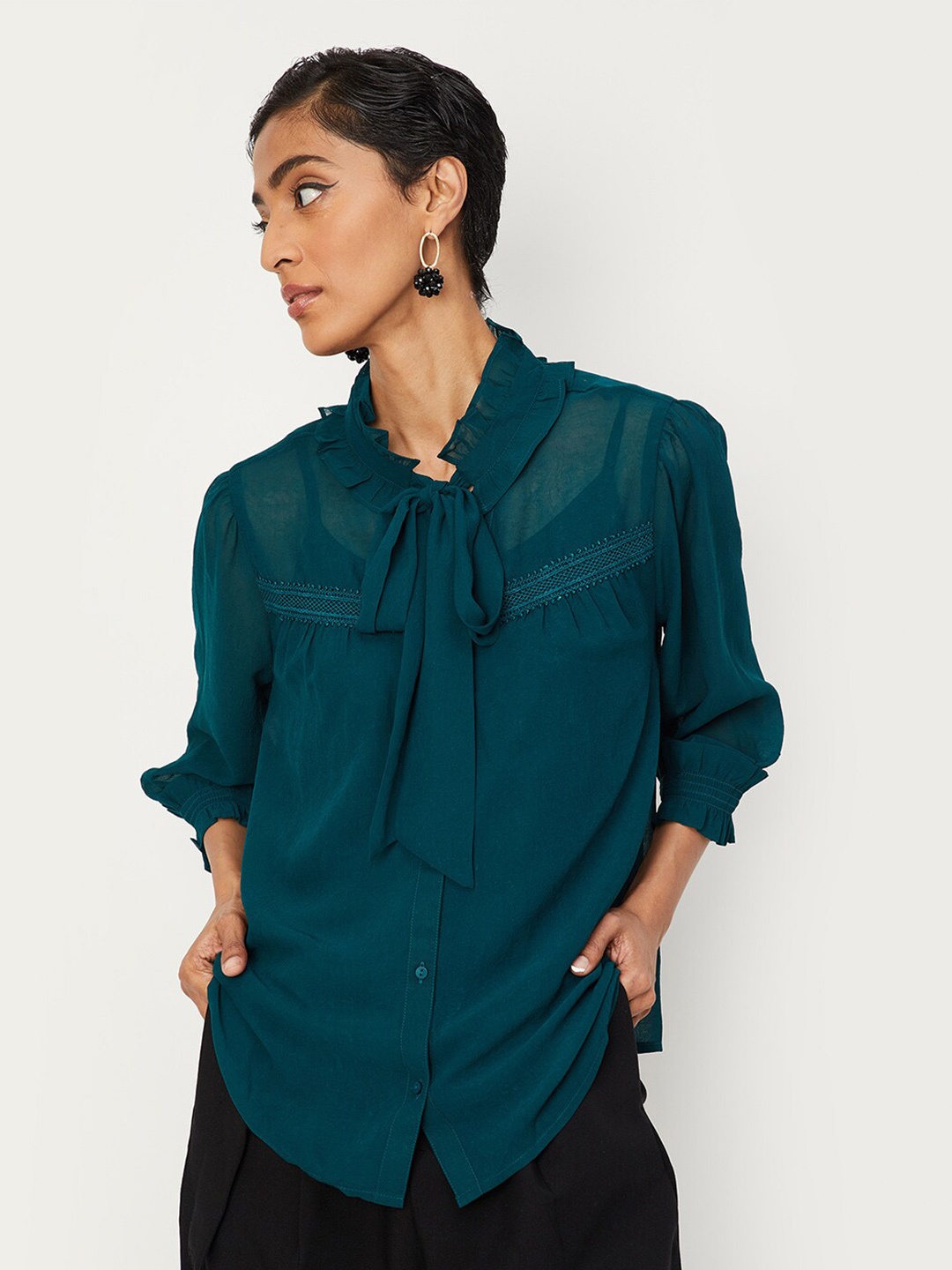 

max Women Casual Shirt, Teal