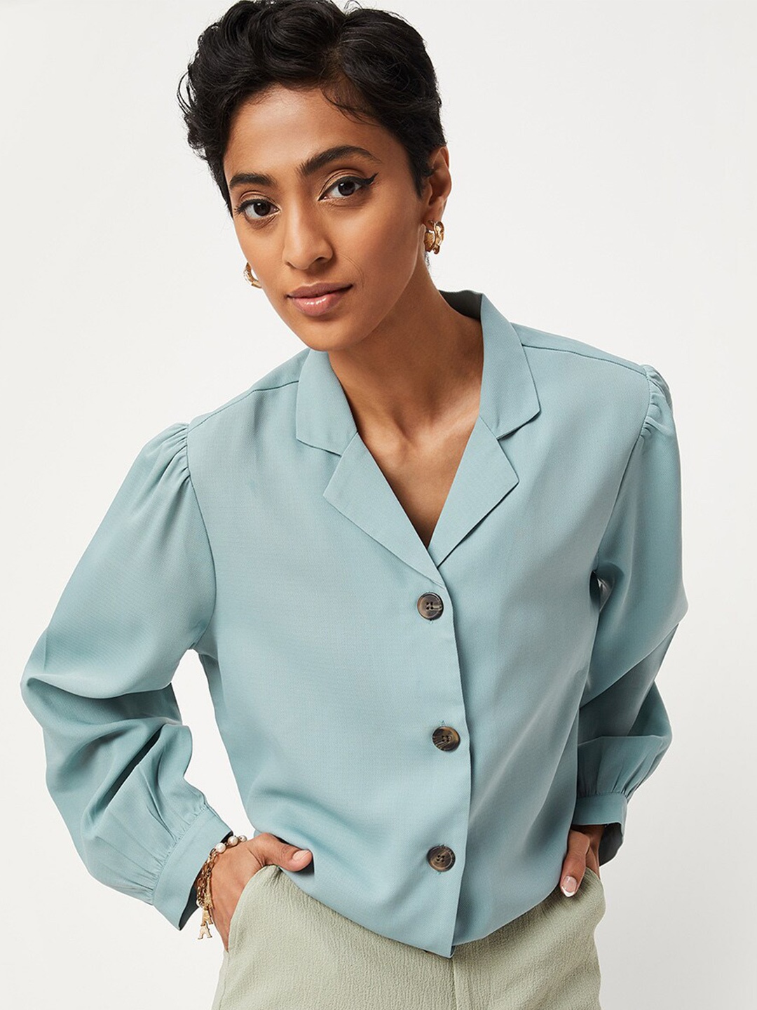 

max Women Casual Shirt, Green