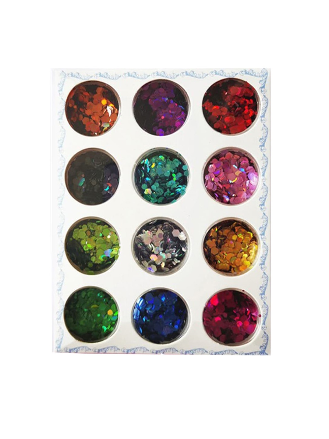 

S.A.V.I. Set of 12 Sequins DIY Manicure Nail Decoration Nail Art Jars, Multi