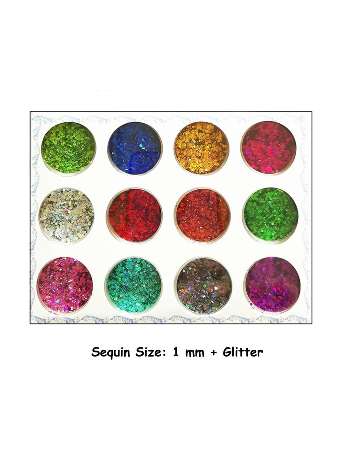 

S.A.V.I. Set of 12 Small Sequins DIY Manicure Nail Decoration Nail Art Jars, Multi