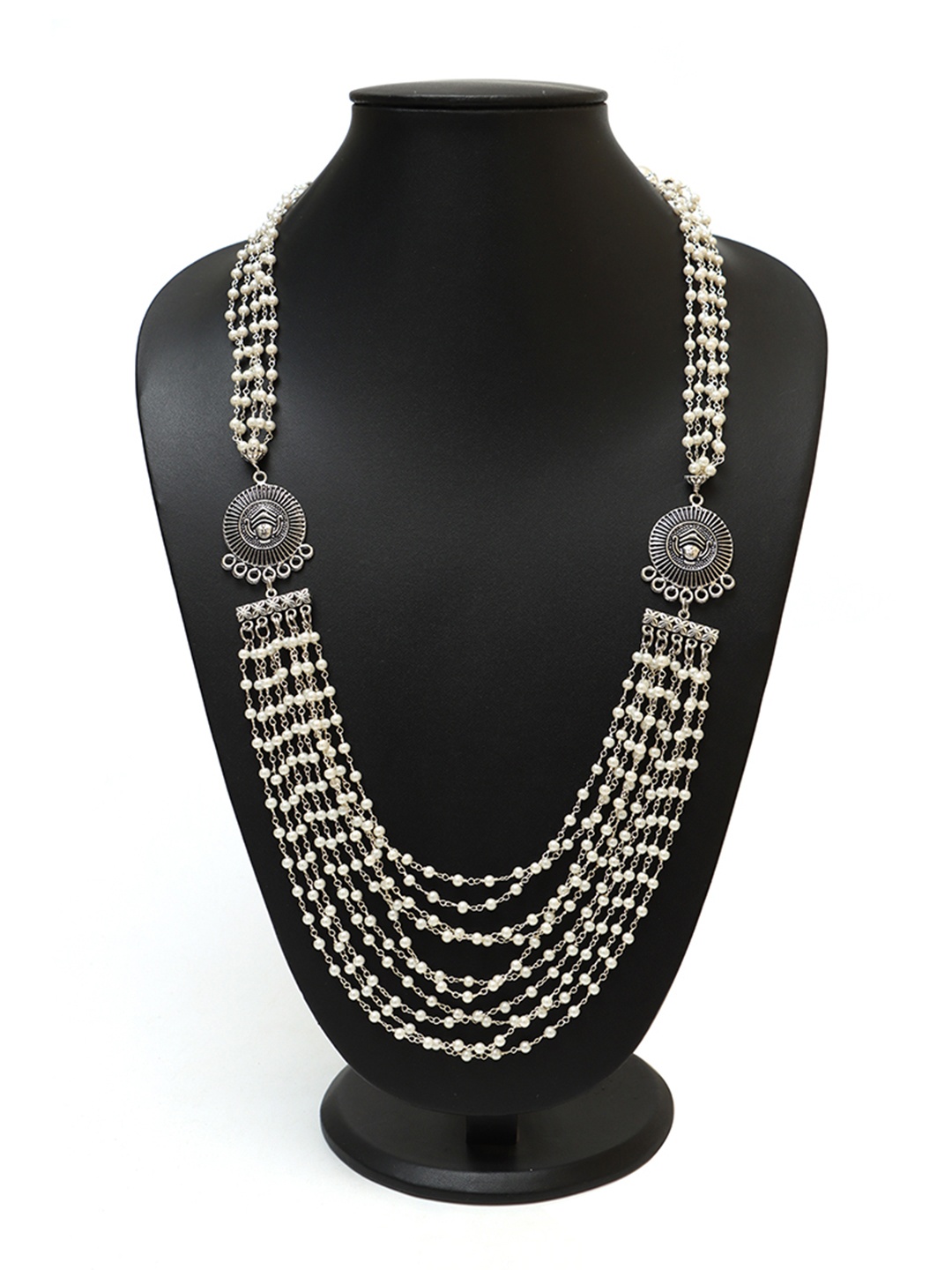 

Ozanoo Brass Silver-Plated Antique Necklace
