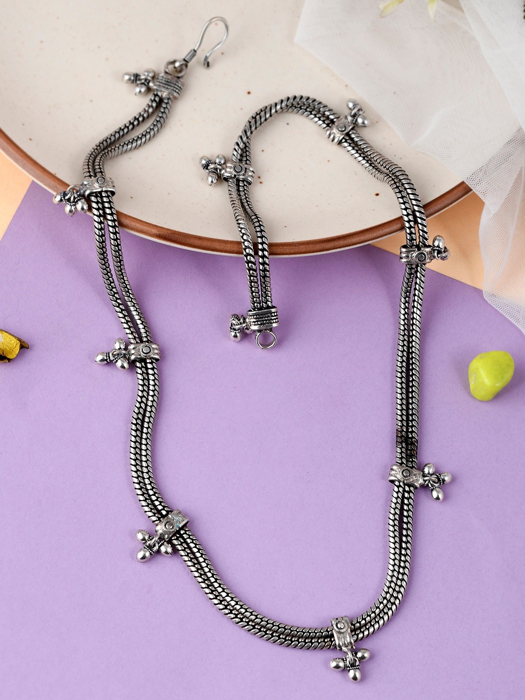 

Silvermerc Designs Silver Plated Oxidised Western Waist Chain