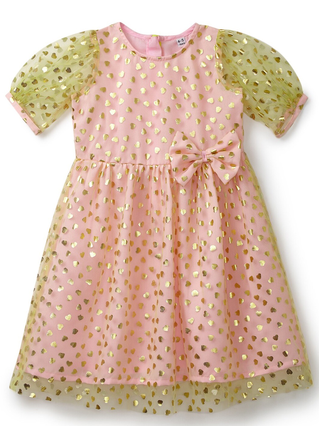 

YK Girls Velvet Dress, Peach