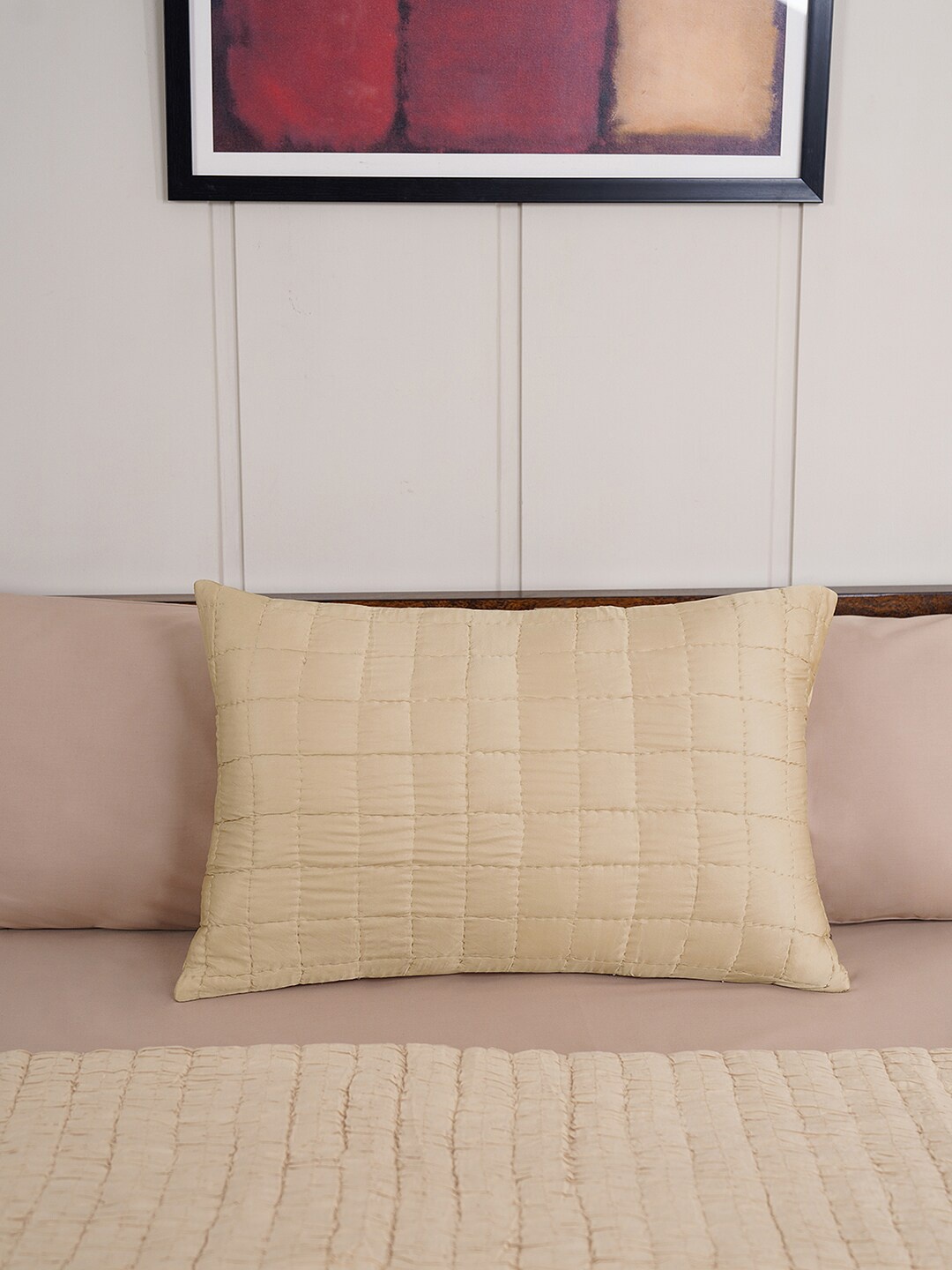 

Pure Home and Living Beige Self-Design Pillow Covers