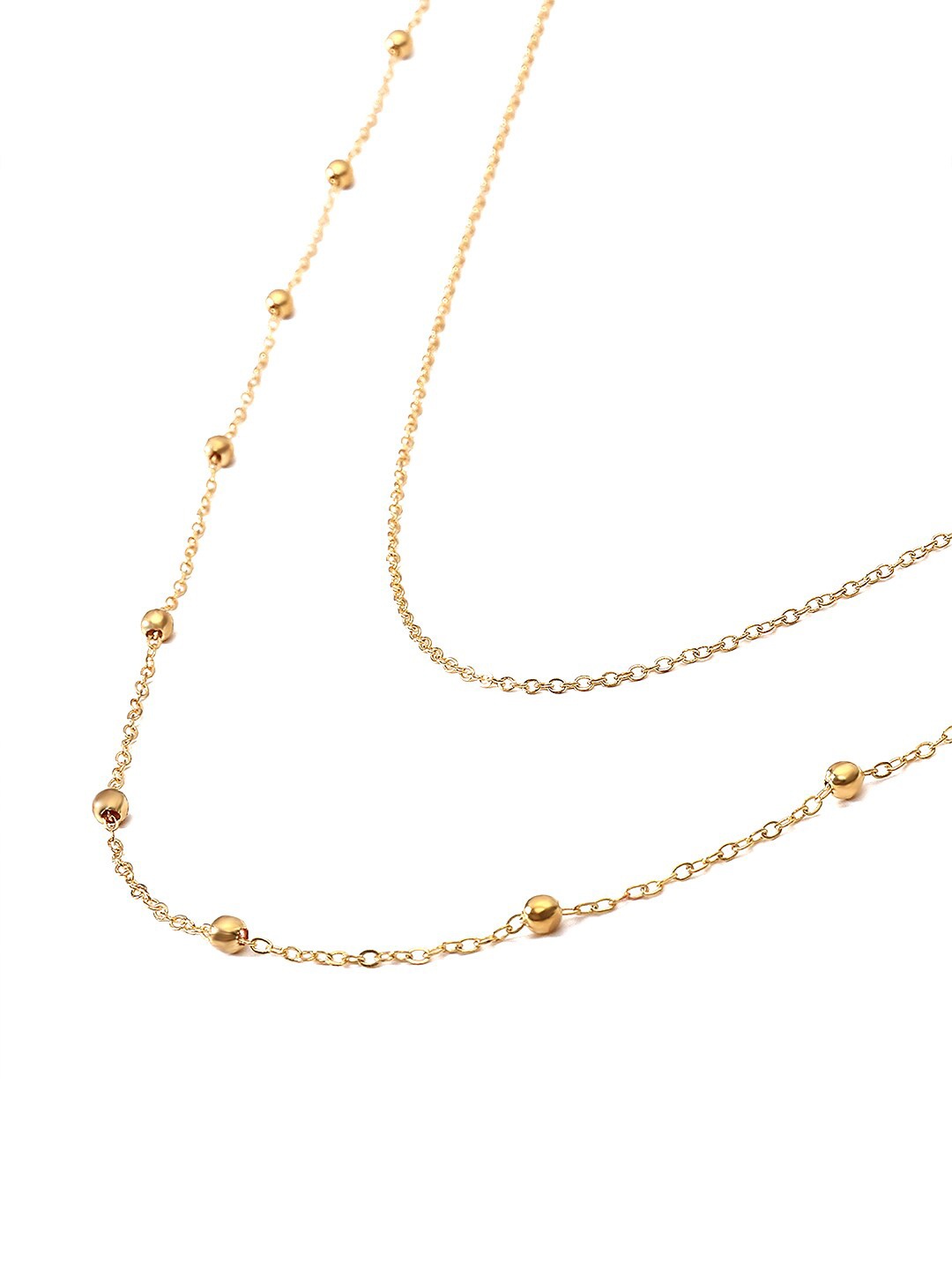 

Yellow Chimes Gold plated Dual Layer Back Necklace