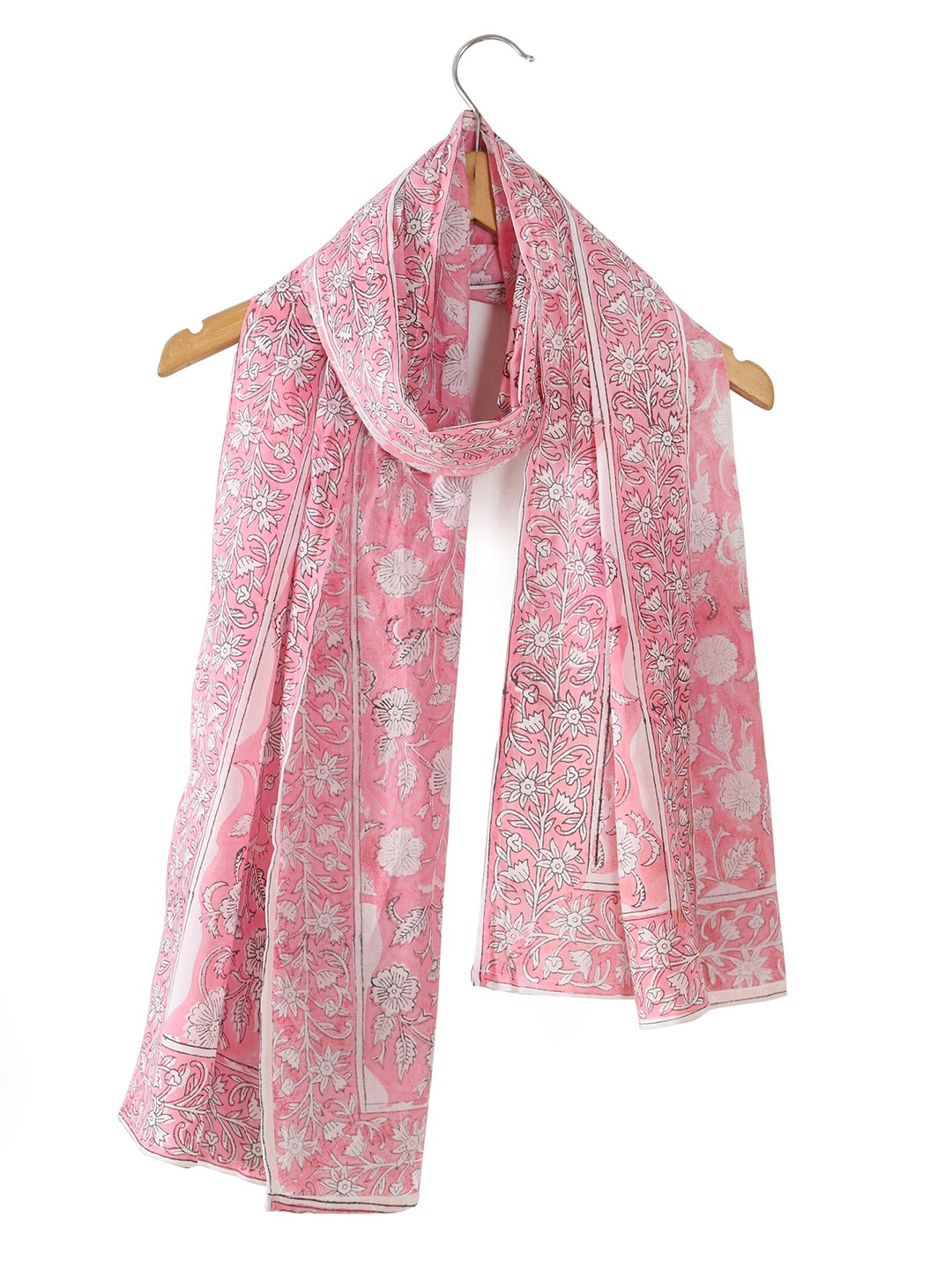 

HANDICRAFT PALACE Women Flower Printed Cotton Scarf, Pink