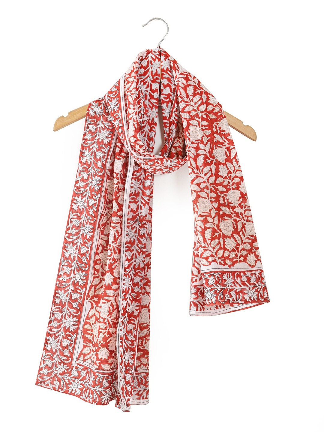 

HANDICRAFT PALACE Women Cotton Printed Scarf, Red