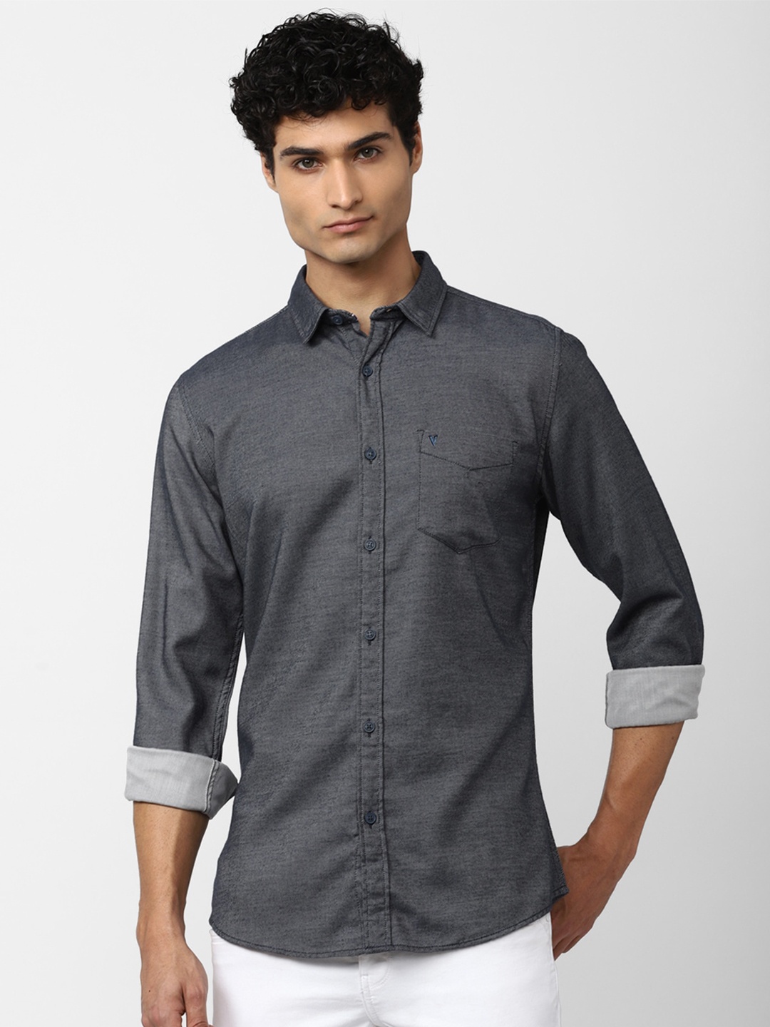 

VAN HEUSEN DENIM LABS Men Slim Fit Casual Shirt, Grey