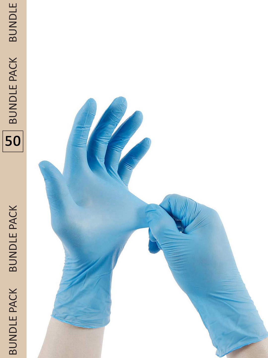 

LONDON FASHION hob Pack Of 50 Disposable Hand Gloves, Blue