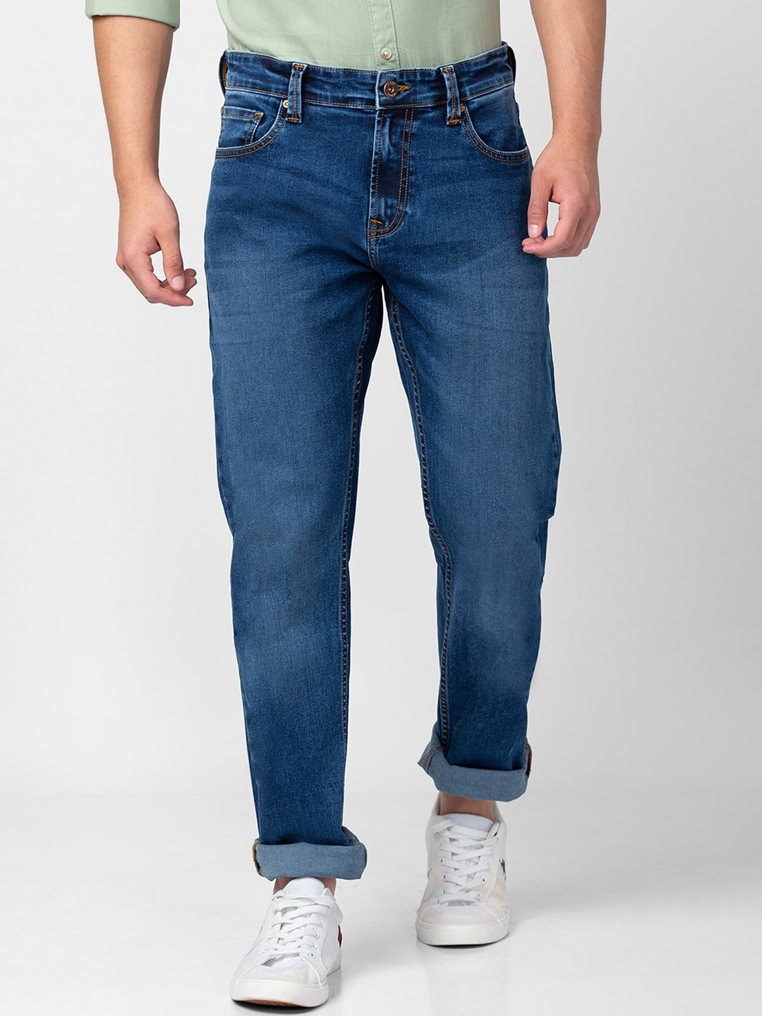 

SPYKAR Men Relaxed Fit Light Fade Cotton Jeans, Blue