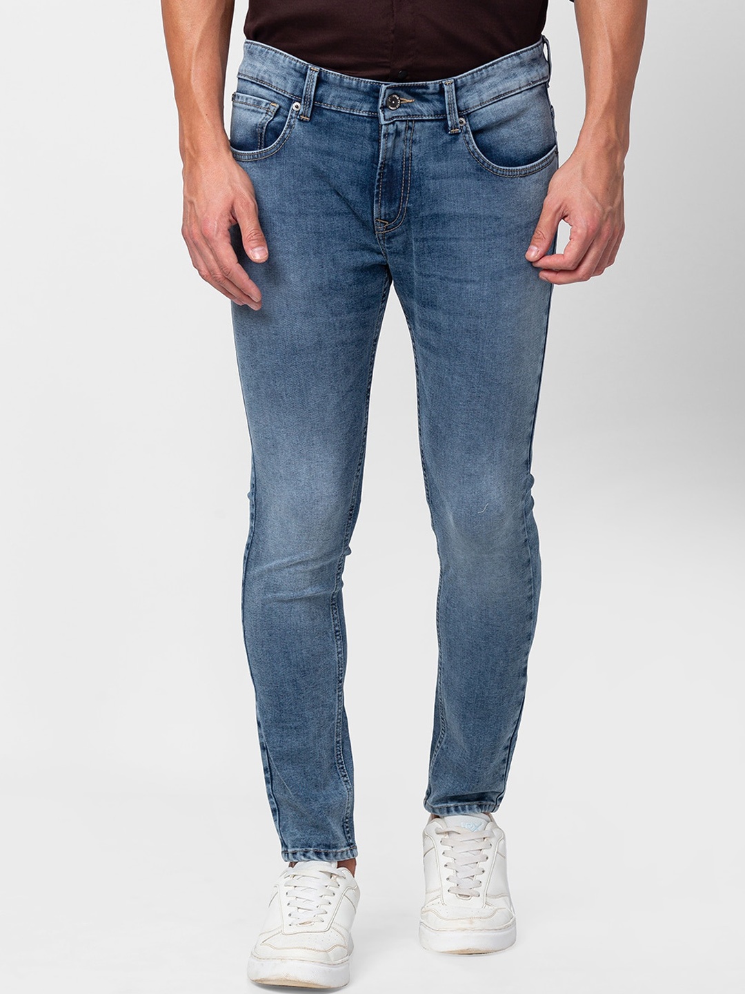 

SPYKAR Men Kano Slim Fit Heavy Fade Cotton Jeans, Blue