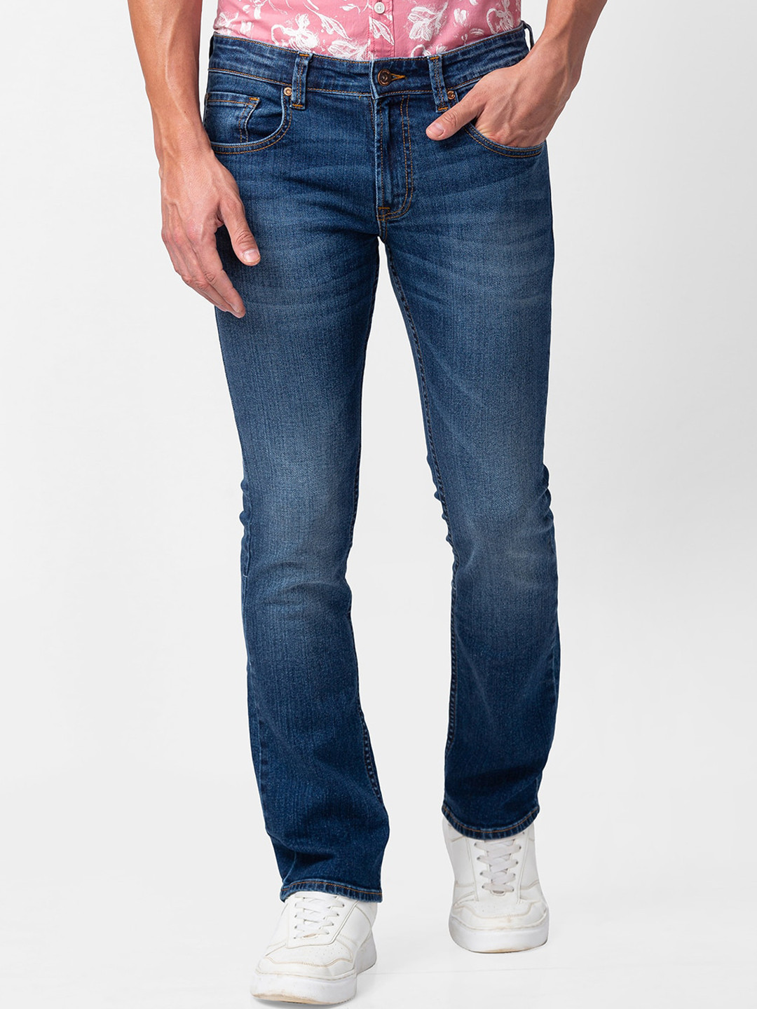 

SPYKAR Men Relaxed Fit Heavy Fade Cotton Jeans, Blue