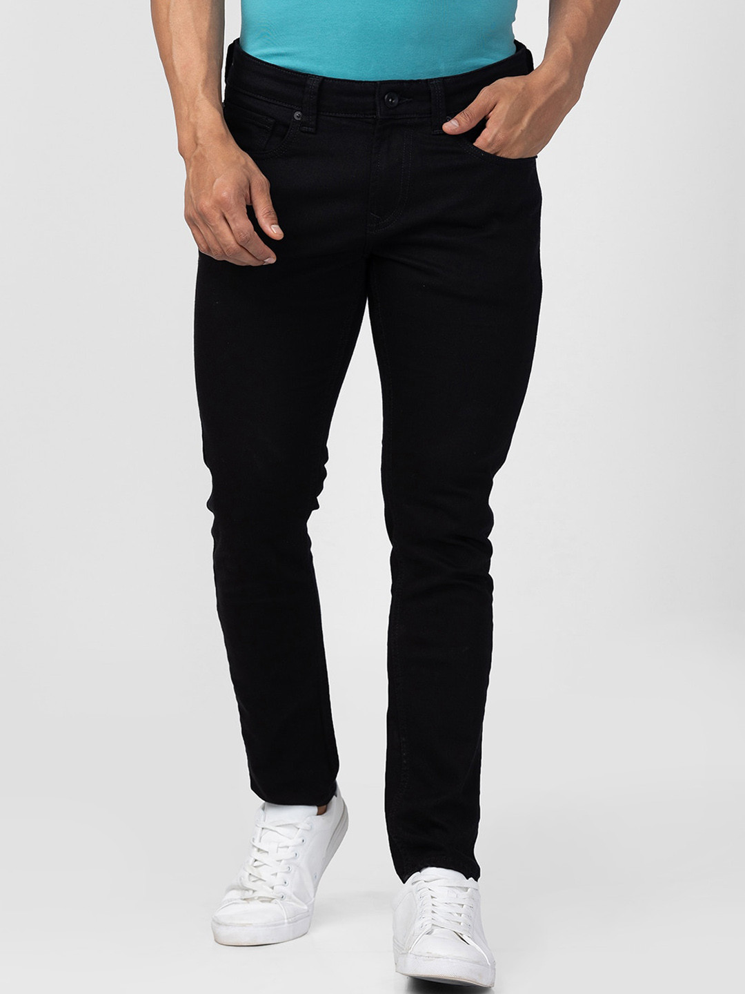 

SPYKAR Men Black Super Skinny Fit Low-Rise Cotton Jeans