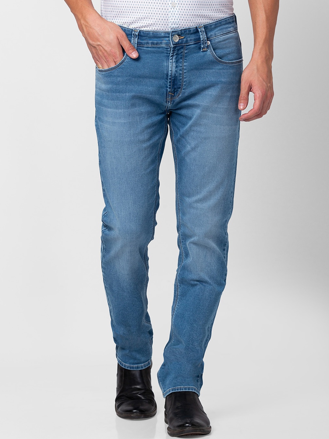 

SPYKAR Men Light Fade Cotton Jeans, Blue