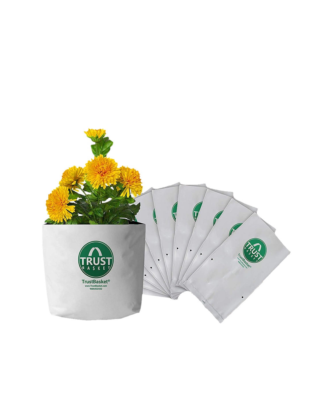 

TRUSTBASKET Set Of 20 White UV Stabilized Long Life Premium Grow Bags
