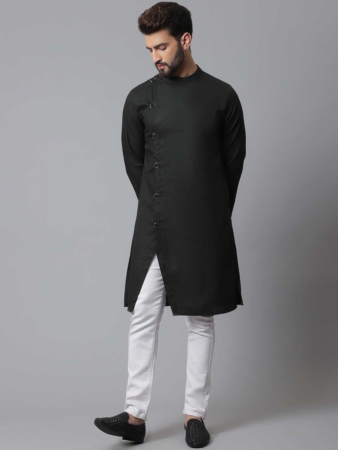 

even Men Green Cotton Kurta