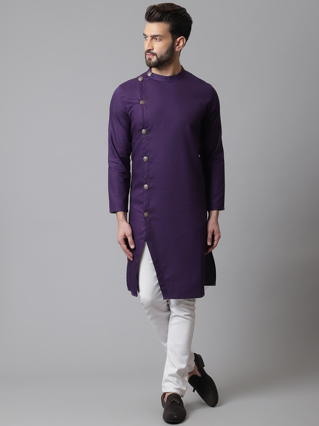

even Men Cotton Kurta, Purple