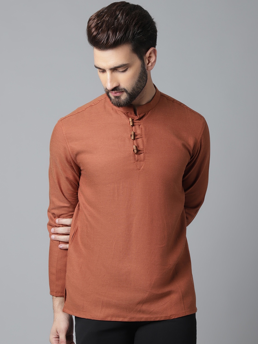 

even Men Kurta, Rust
