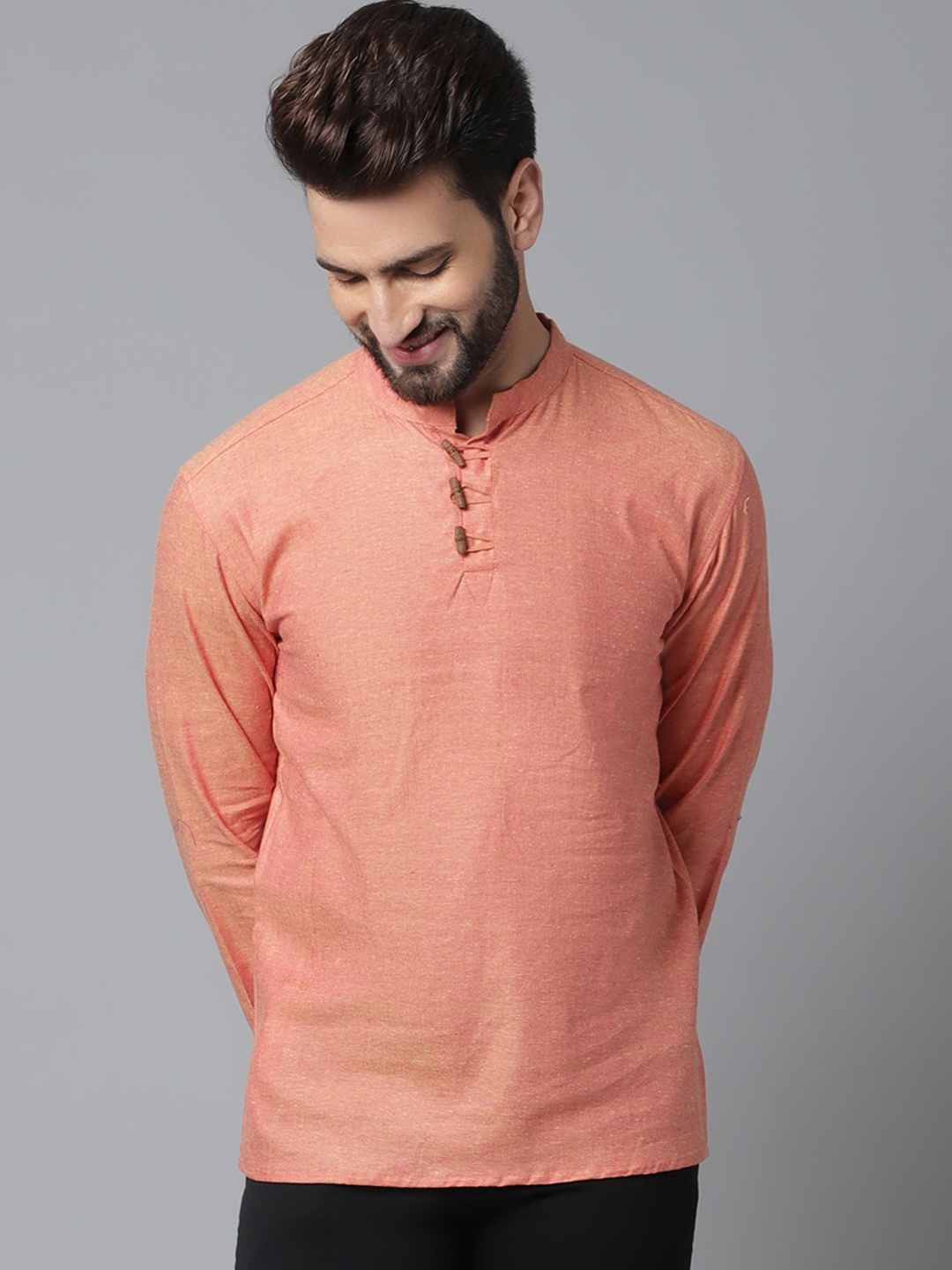 

even Men Cotton Kurta, Orange