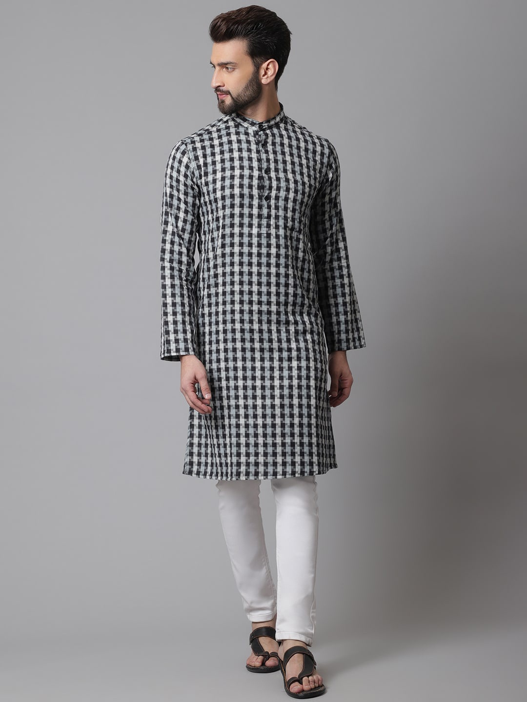 

even Men White Pathani Kurta