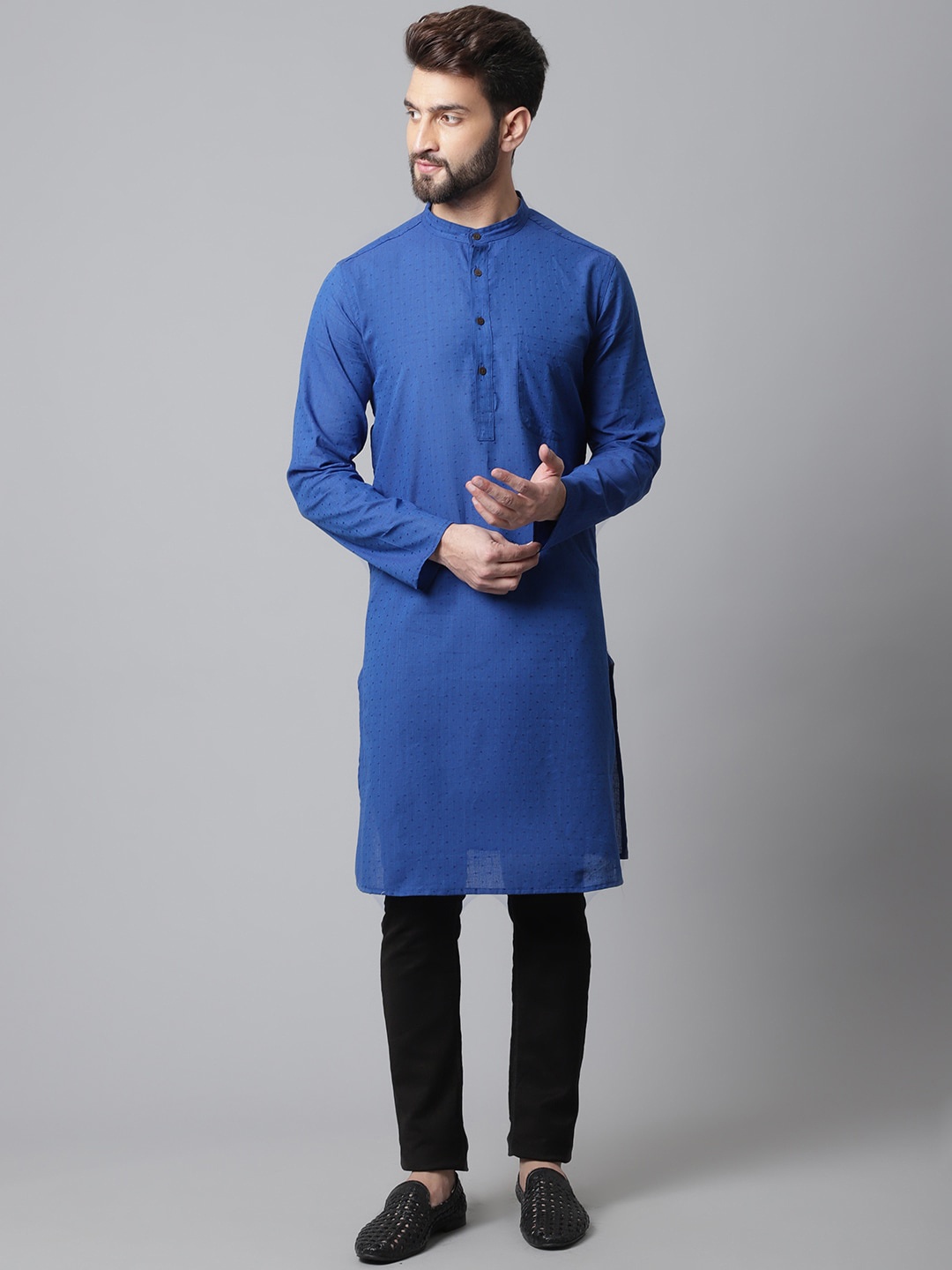 

even Men Cotton Kurta, Blue