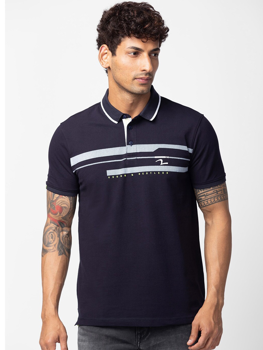 

SPYKAR Men Polo Collar Slim Fit Cotton T-shirt, Green