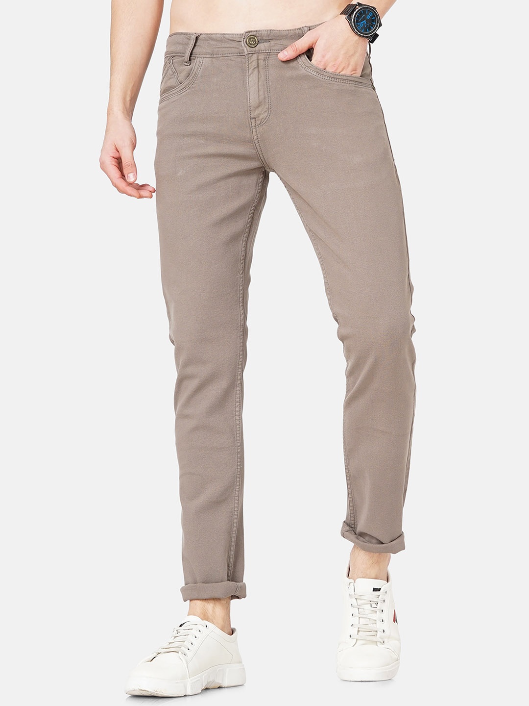 

Jean Cafe Men Jean Slim Fit Cotton Jeans, Brown