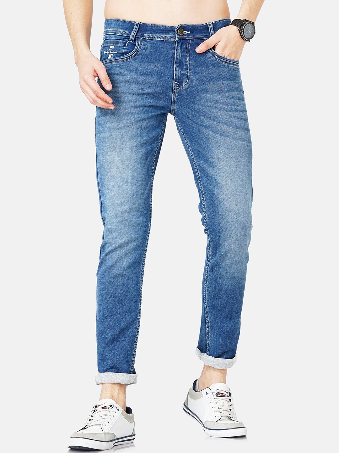 

Jean Cafe Men Jean Slim Fit Light Fade Cotton Jeans, Blue