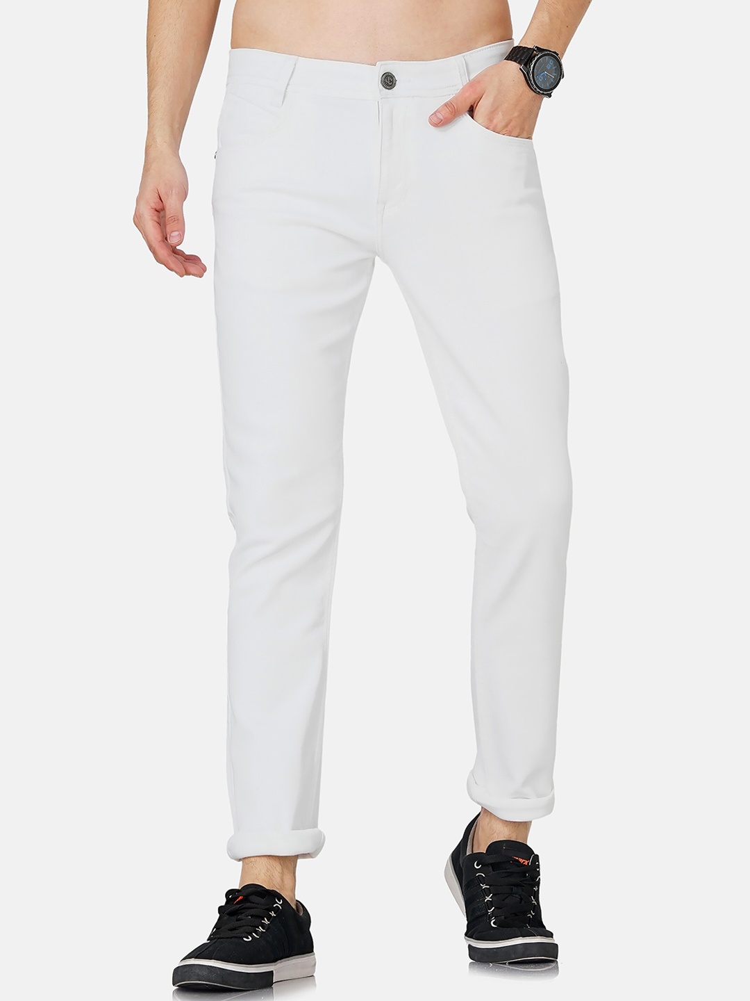 

Jean Cafe Men Jean Slim Fit Mid-Rise Jeans, White