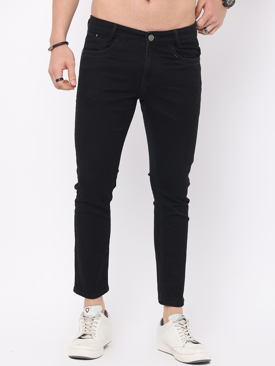 

Jean Cafe Men Jean Skinny Fit Mid-Rise Jeans, Black