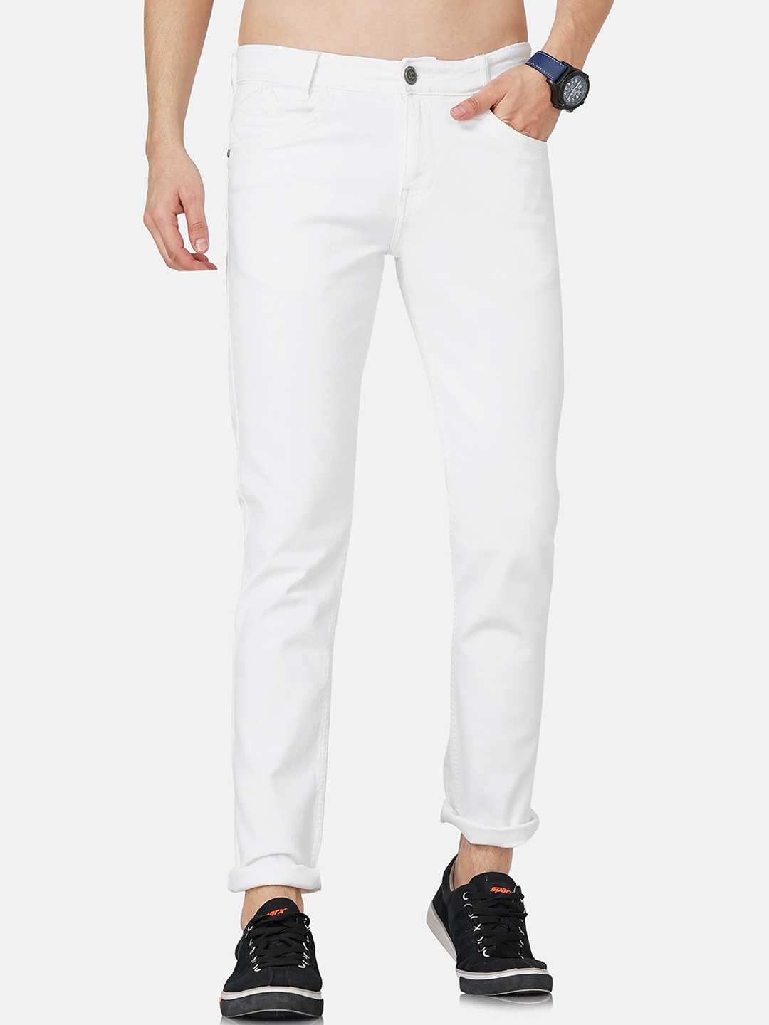

Jean Cafe Men Jean Slim Fit Mid-Rise Jeans, White