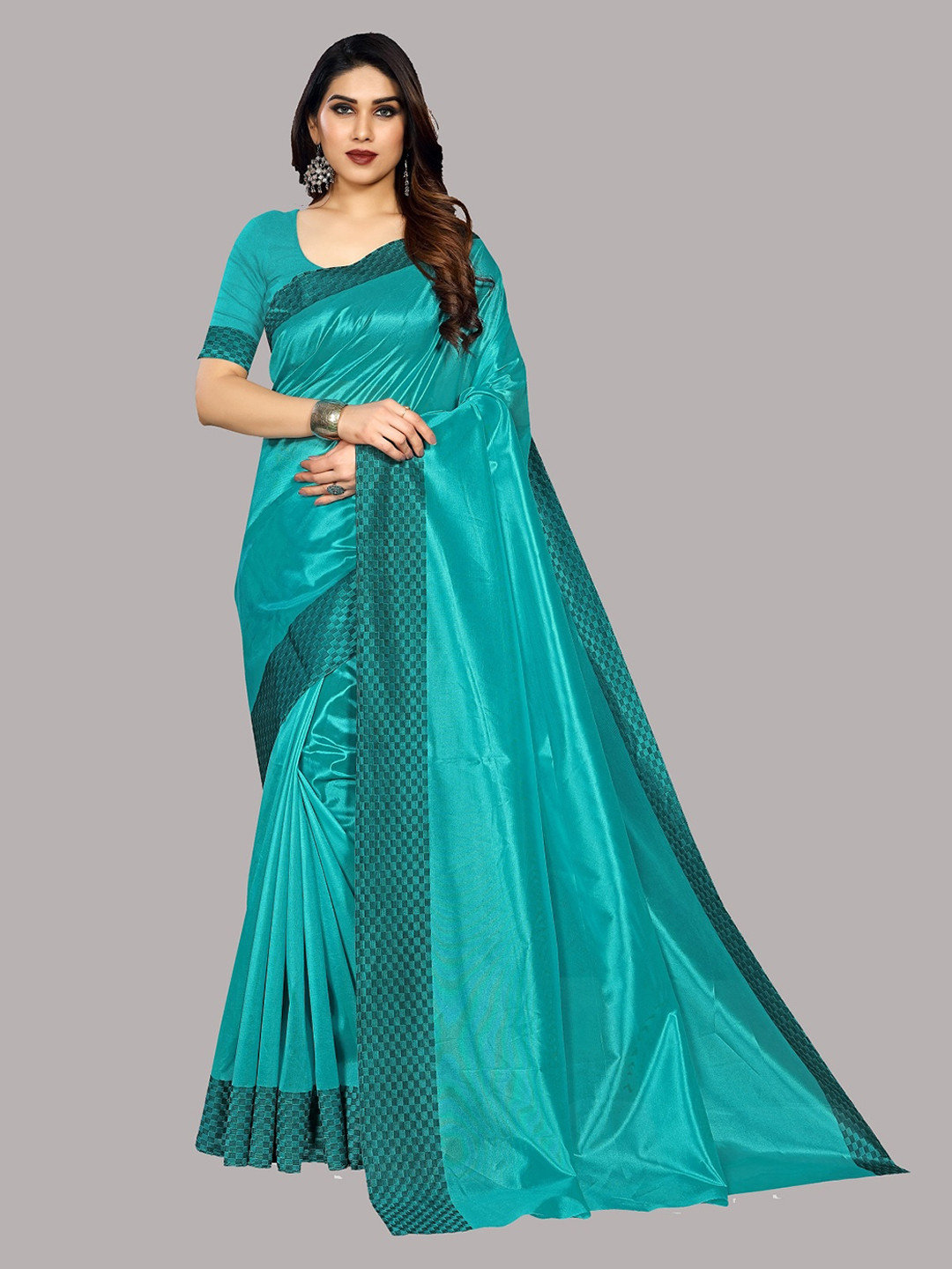 

Ethnic Yard Solid Saree, Blue
