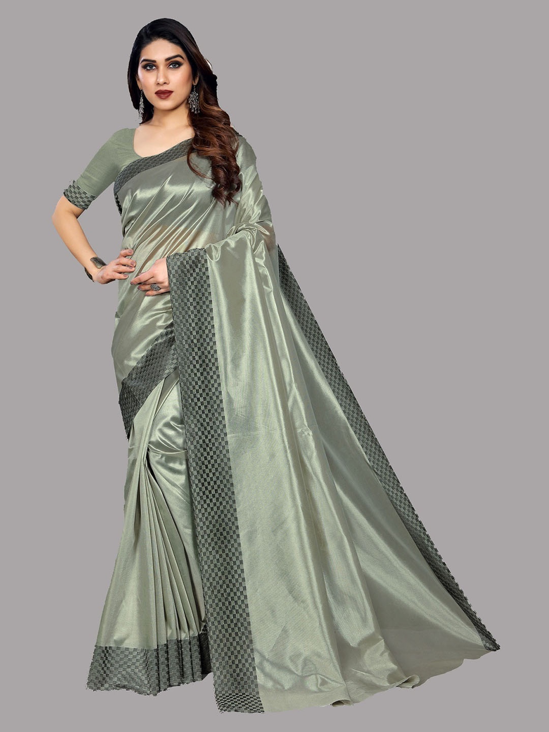 

Ethnic Yard Grey Solid Saree