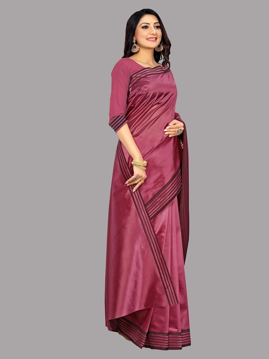 

Ethnic Yard Purple Solid Saree