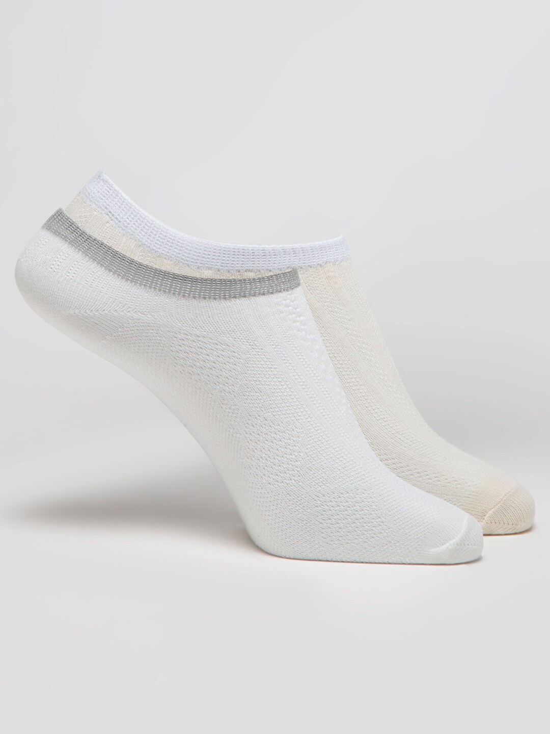 

J Style Women Pack of 2 Solid Shoe Liners, White