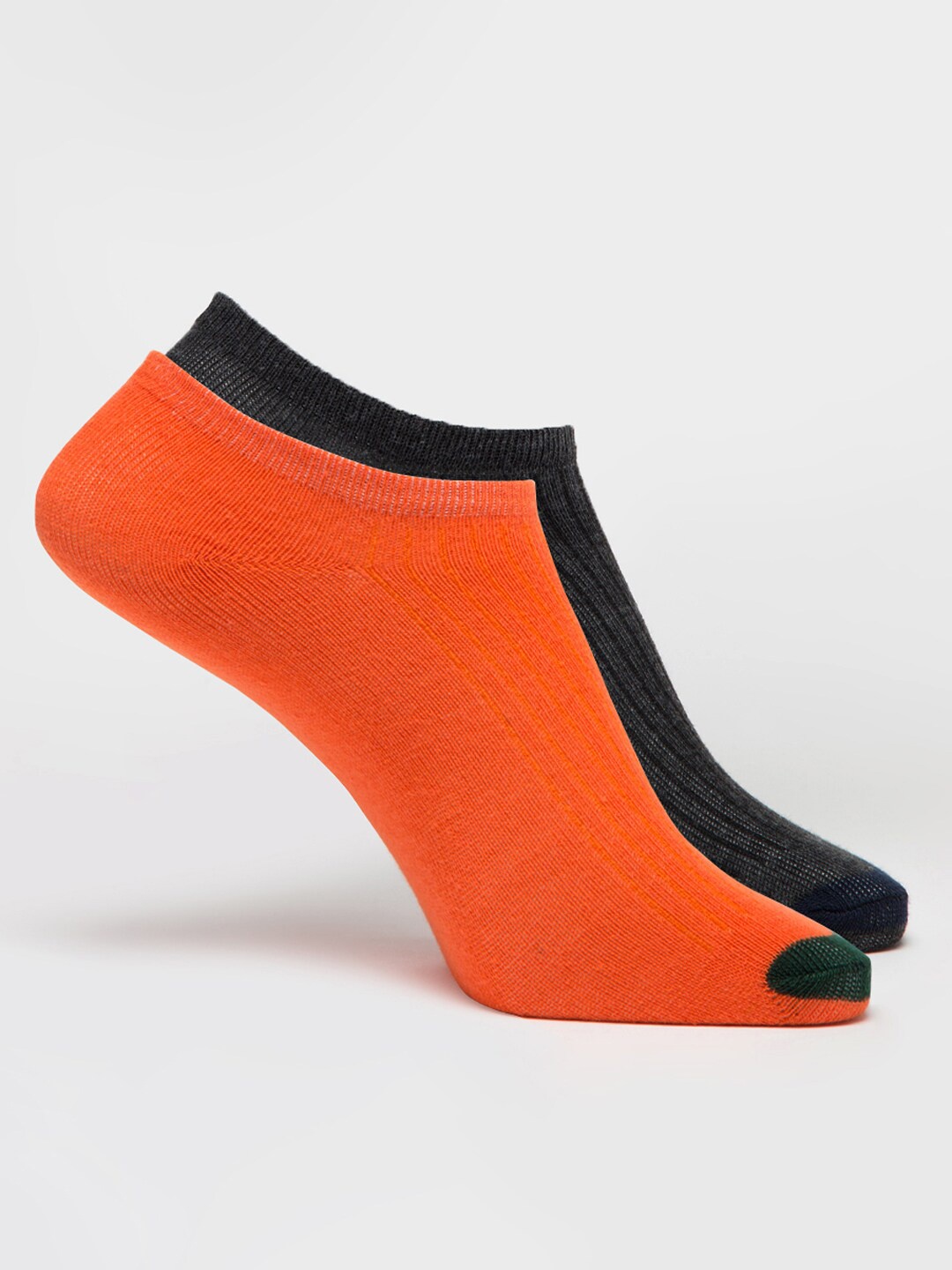 

J Style Women Pack of 2 Solid Shoe Liners, Orange