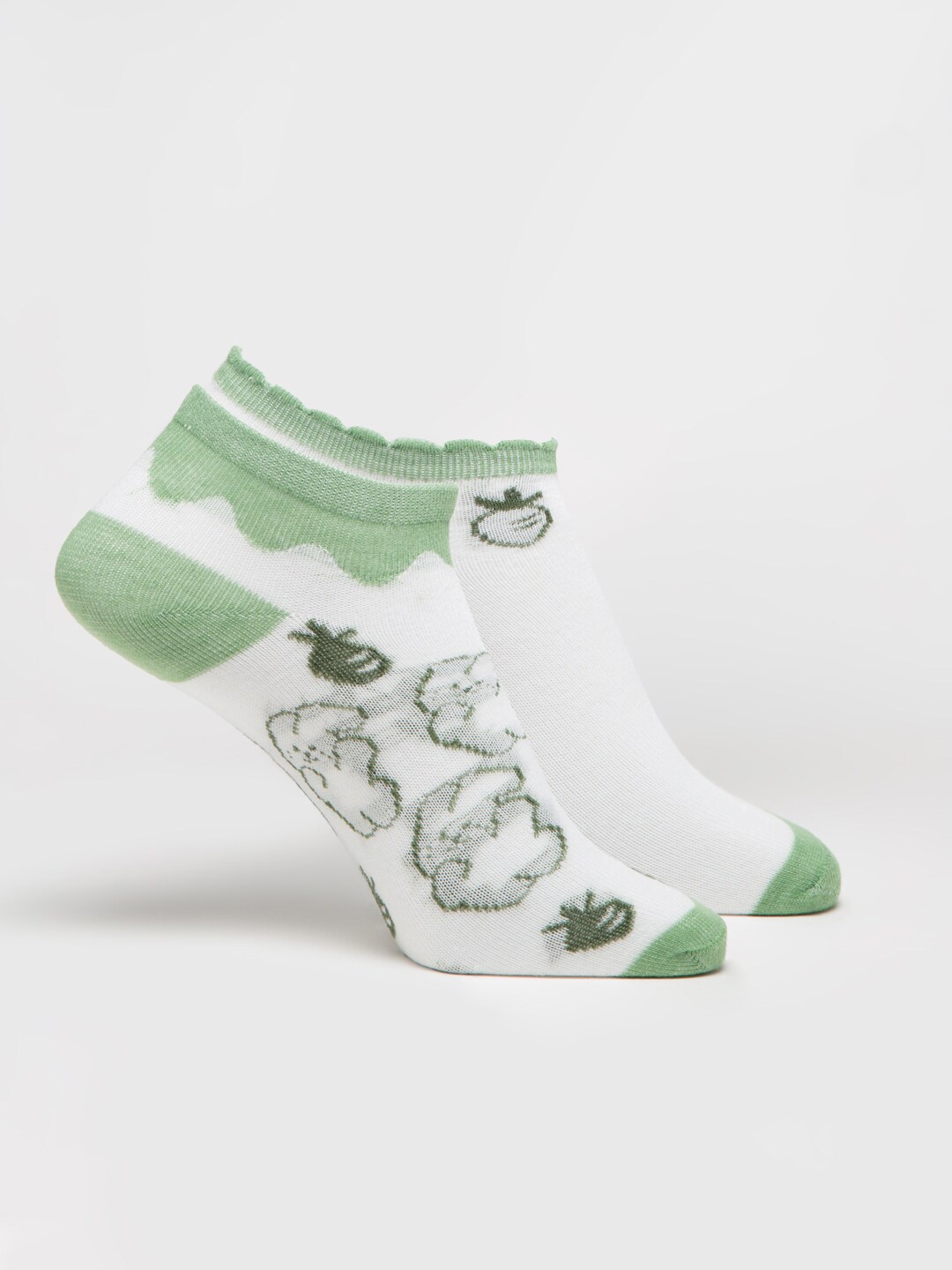 

J Style Women Self-Designed Ankle-Length Socks, Green
