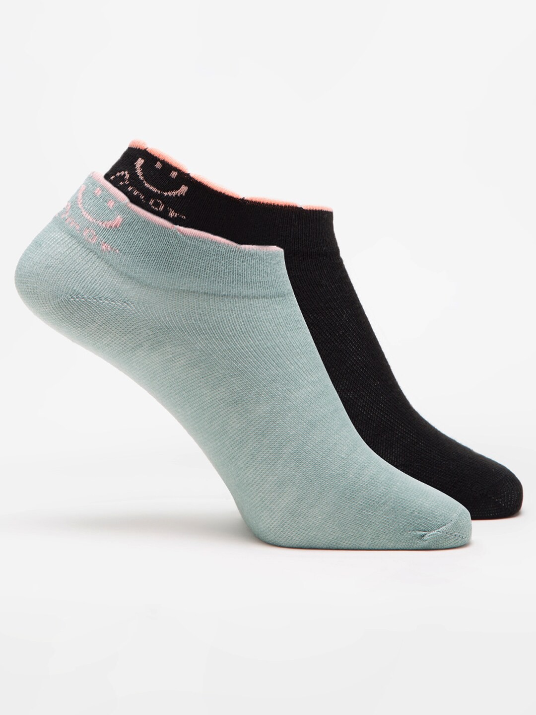 

J Style Women Pack Of 2 Ankle-Length Socks, Black