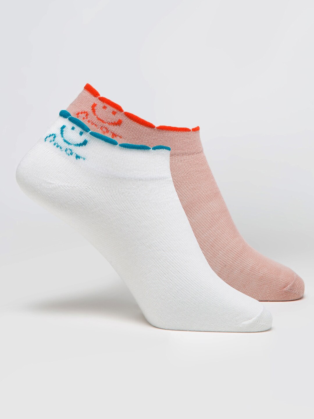 

J Style Women Pack Of 2 Shoe Liner Socks, White