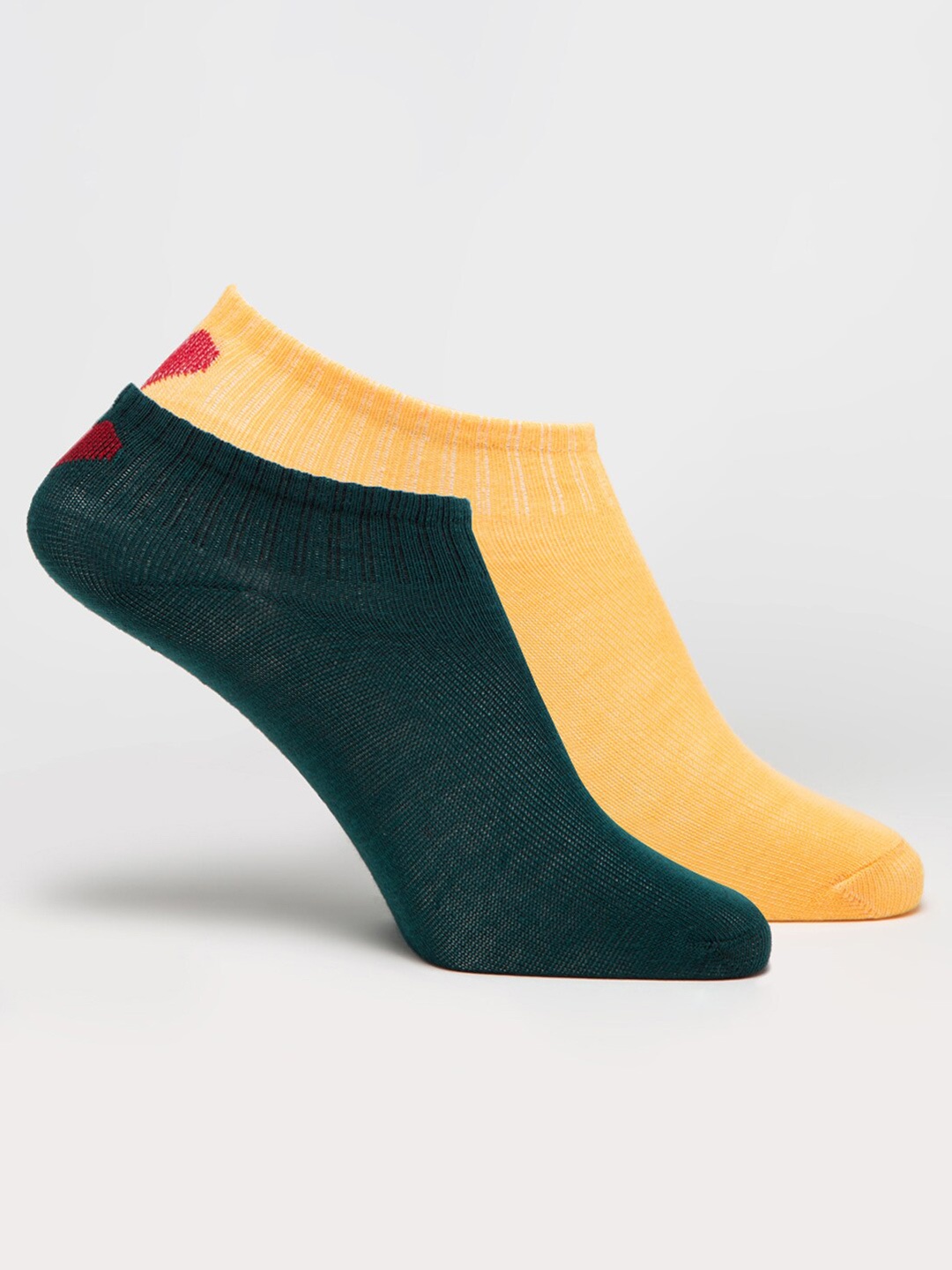 

J Style Women Pack Of 2 Ankle-Length Socks, Green