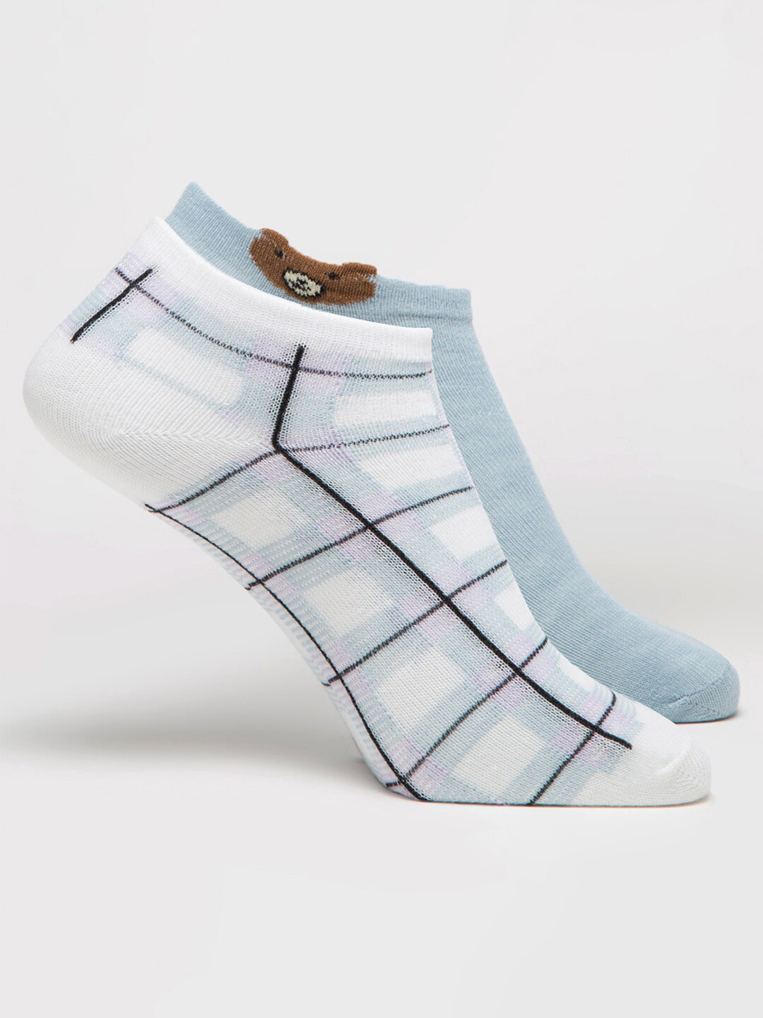 

J Style Women Pack Of 2 Shoe Liner Socks, Blue