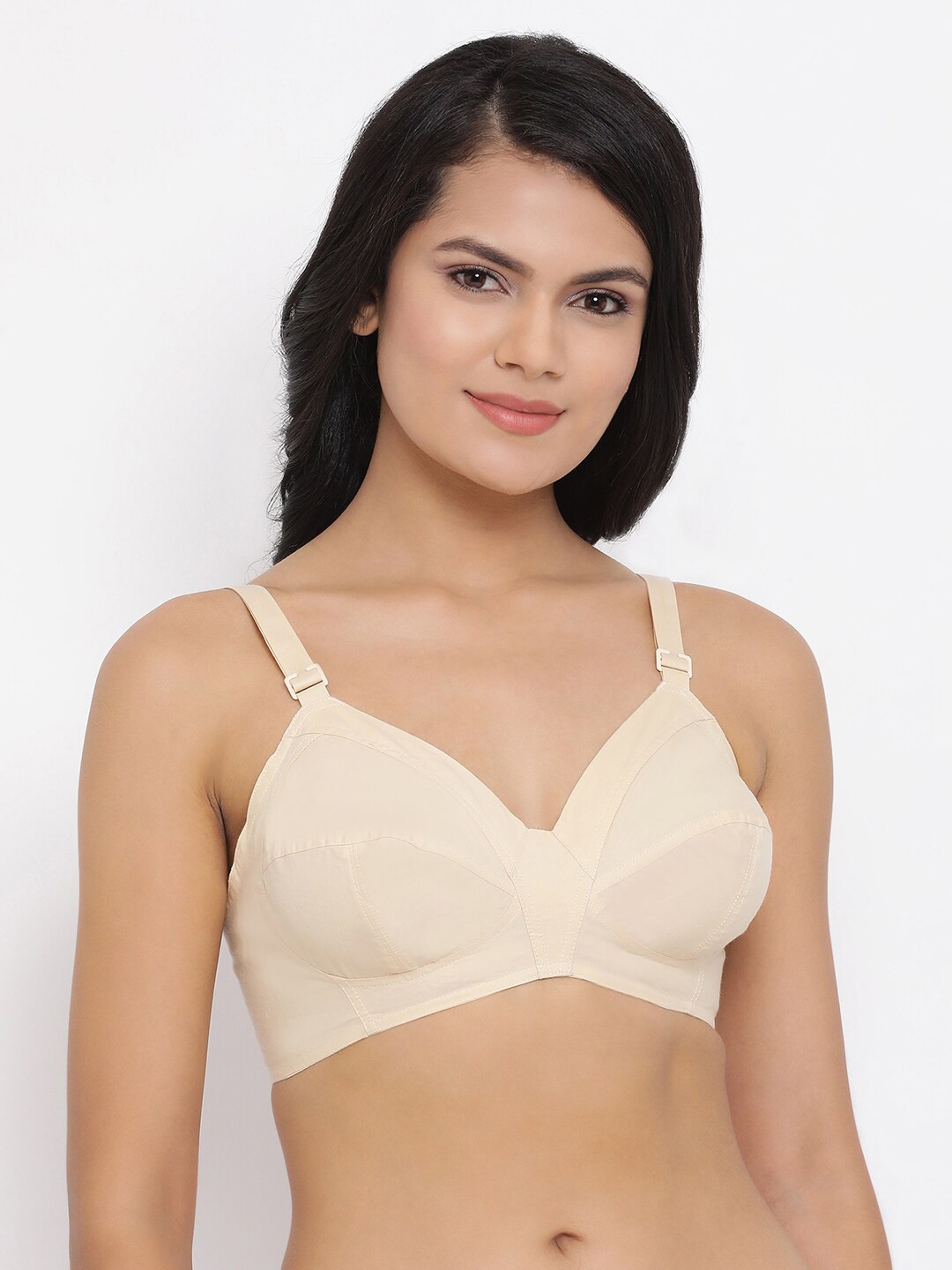 

Clovia Non-Padded Non-Wired Full Figure Cotton Bra, Beige