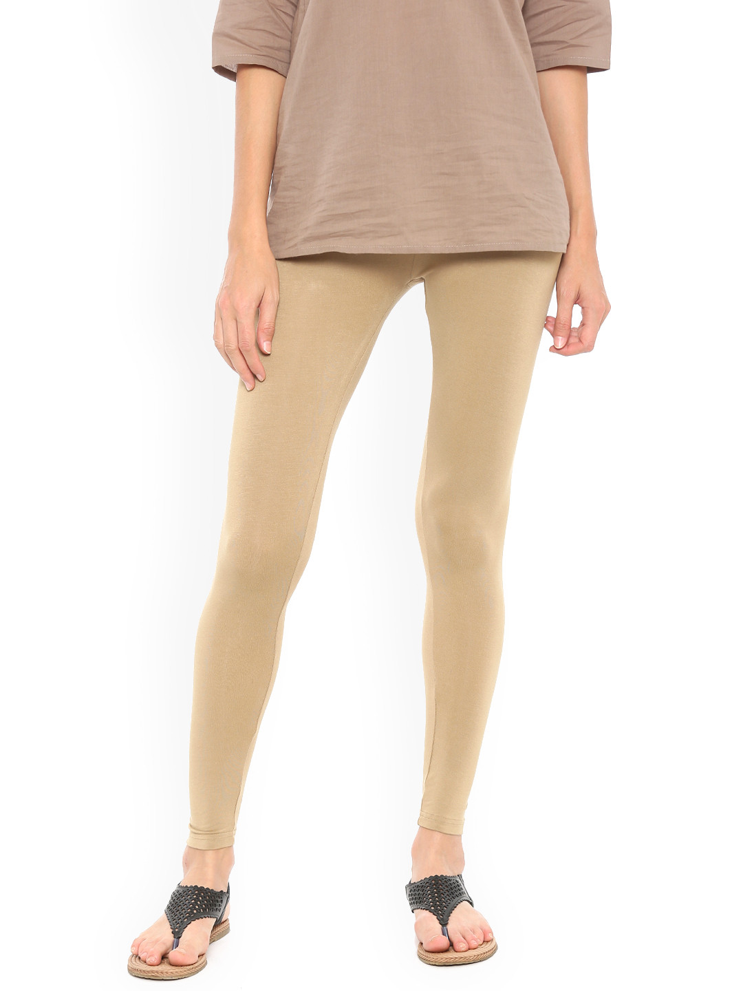

De Moza Khaki Ankle-Length Leggings